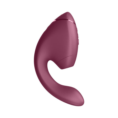 Womanizer Next Duo Massager Dusky Pink side view, featuring a sleek design for dual stimulation.