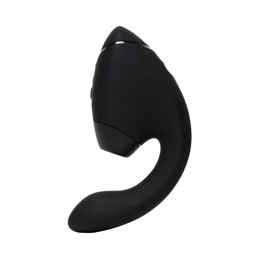 Womanizer Next Duo Massager Black side view showcasing its sleek design and dual functionality for enhanced pleasure.