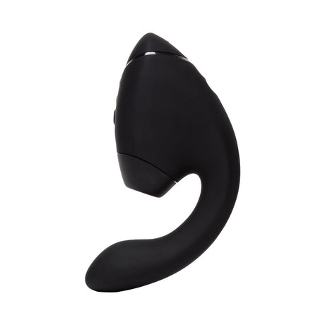 Womanizer Next Duo Massager Black side view showcasing its sleek design and dual functionality for enhanced pleasure.