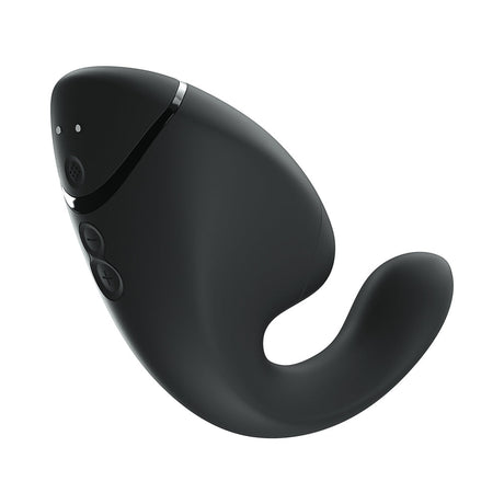 Womanizer Next Duo Massager Black side view showcasing buttons and ergonomic design