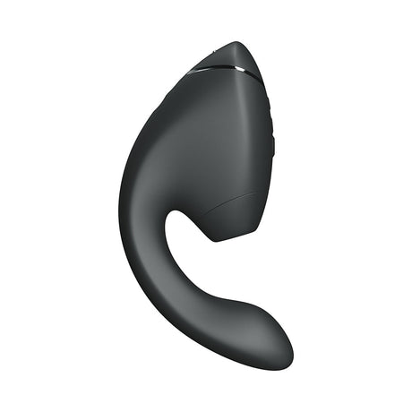Womanizer Next Duo Massager Black side view showcasing its sleek design and dual stimulation features.