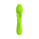 Evolved Brat Bunny Rabbit Vibrator Green in bright green, designed for high-energy pleasure stimulation.