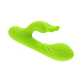 Evolved Brat Bunny Rabbit Vibrator Green in vibrant green color showcasing its sleek design and textured features.