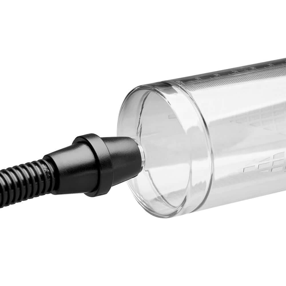Close-up view of the JOCK Amp Up Penis Pump with Pull Rod for enhanced performance and control.
