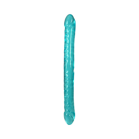 Crystal Jellies 18 inches Double Dong Teal, flexible double-ended toy for shared or solo play, realistic design.