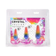 Crystal Jellies Anal Trainer Set S M L Rainbow featuring three tapered plugs in vibrant rainbow colors.
