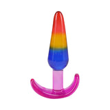 Crystal Jellies Anal Trainer Set S M L Rainbow - small rainbow tapered anal plug for comfortable exploration.