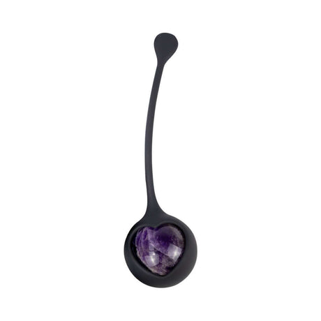 Adrien Lastic Harmony Stones Kegel and Chakra Set - purple heart stone Kegel exercise tool on a black base.