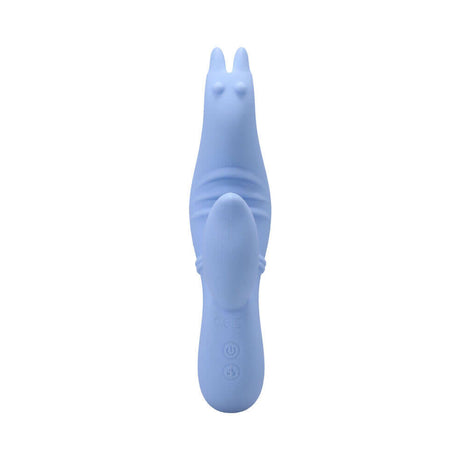 Polynesian Pleasures Into The C Seahorse Siren Maui Blue vibrator in soft blue color.