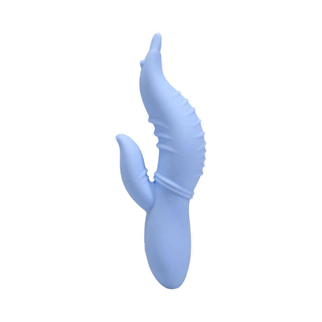 Polynesian Pleasures Into The C Seahorse Siren Maui Blue vibrator in soft blue color with elegant seahorse design.