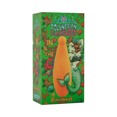 Polynesian Pleasures Into The C Sun Coralee Sunrise Orange packaging featuring vibrant artwork and ergonomic design.