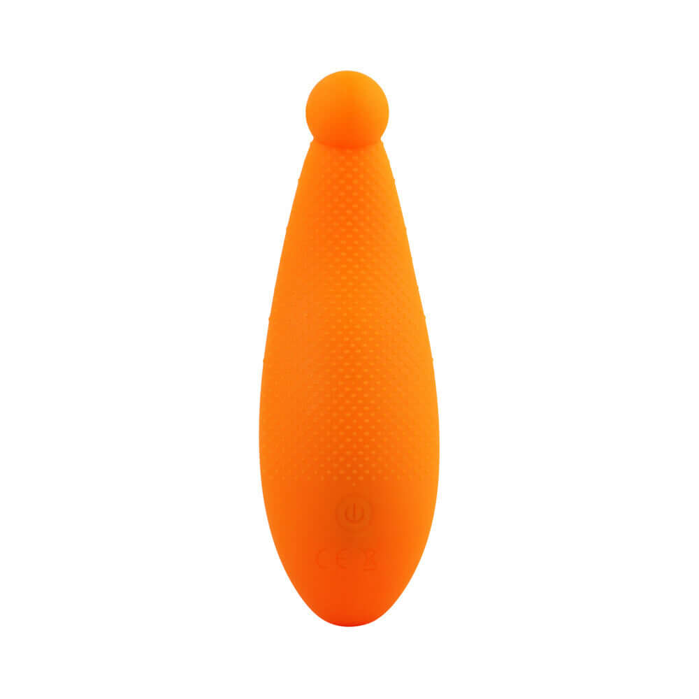 Polynesian Pleasures Into The C Sun Coralee Sunrise Orange silicone vibrator with coral-inspired tip.