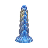 Vac-U-Lock x Fantasy Fuckers Outer Rim Blue Gold silicone dildo with blue and shimmering gold marbling design.