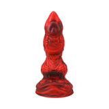 Vac-U-Lock Fantasy Fuckers Red Raider Silicone Dildo Red in vibrant red color with a unique shape and texture.