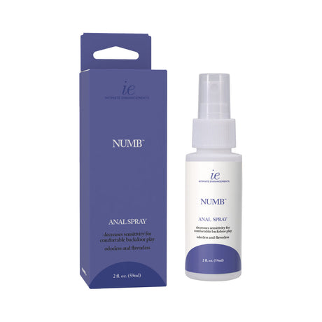 Intimate Enhancements Numb Anal Numbing Spray 2 Oz with packaging for comfortable anal play.