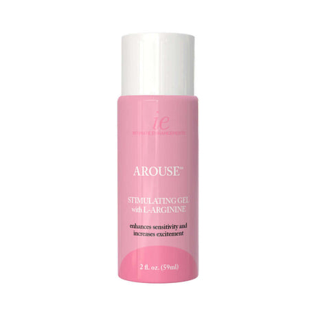 Intimate Enhancements Arouse Stimulating Gel with L-Arginine 2 Oz in a pink bottle for heightened desire and sensitivity.