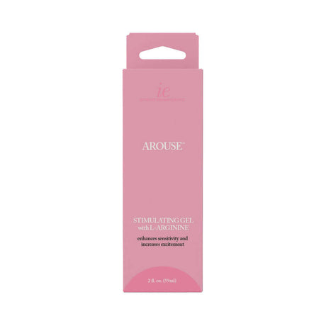 Intimate Enhancements Arouse Stimulating Gel with L-Arginine 2 Oz packaging, designed to enhance sensitivity and increase excitement