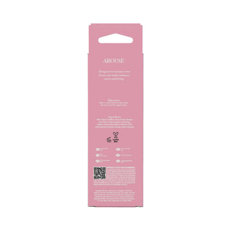 Intimate Enhancements Arouse Stimulating Gel with L-Arginine 2 Oz product packaging back details.
