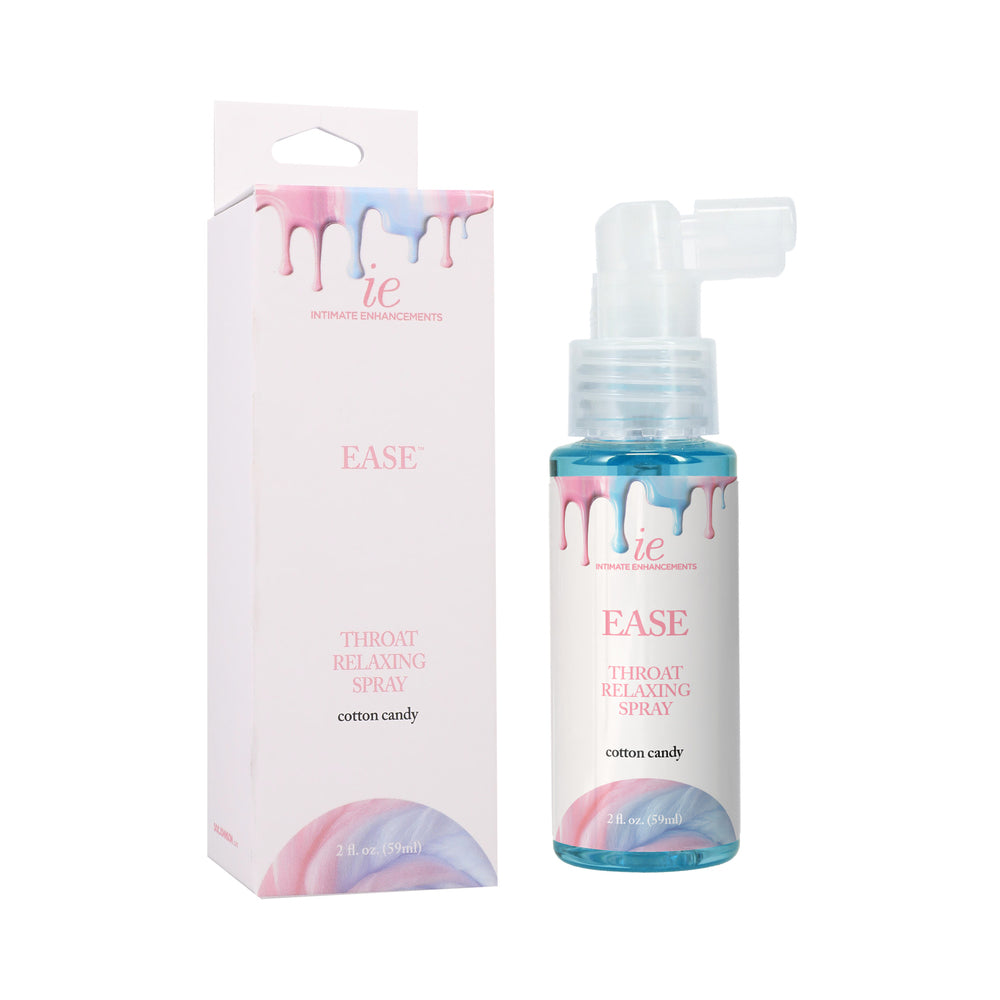 Ease Throat Relaxing Spray Cotton Candy 2 Oz in a spray bottle with a colorful packaging design.