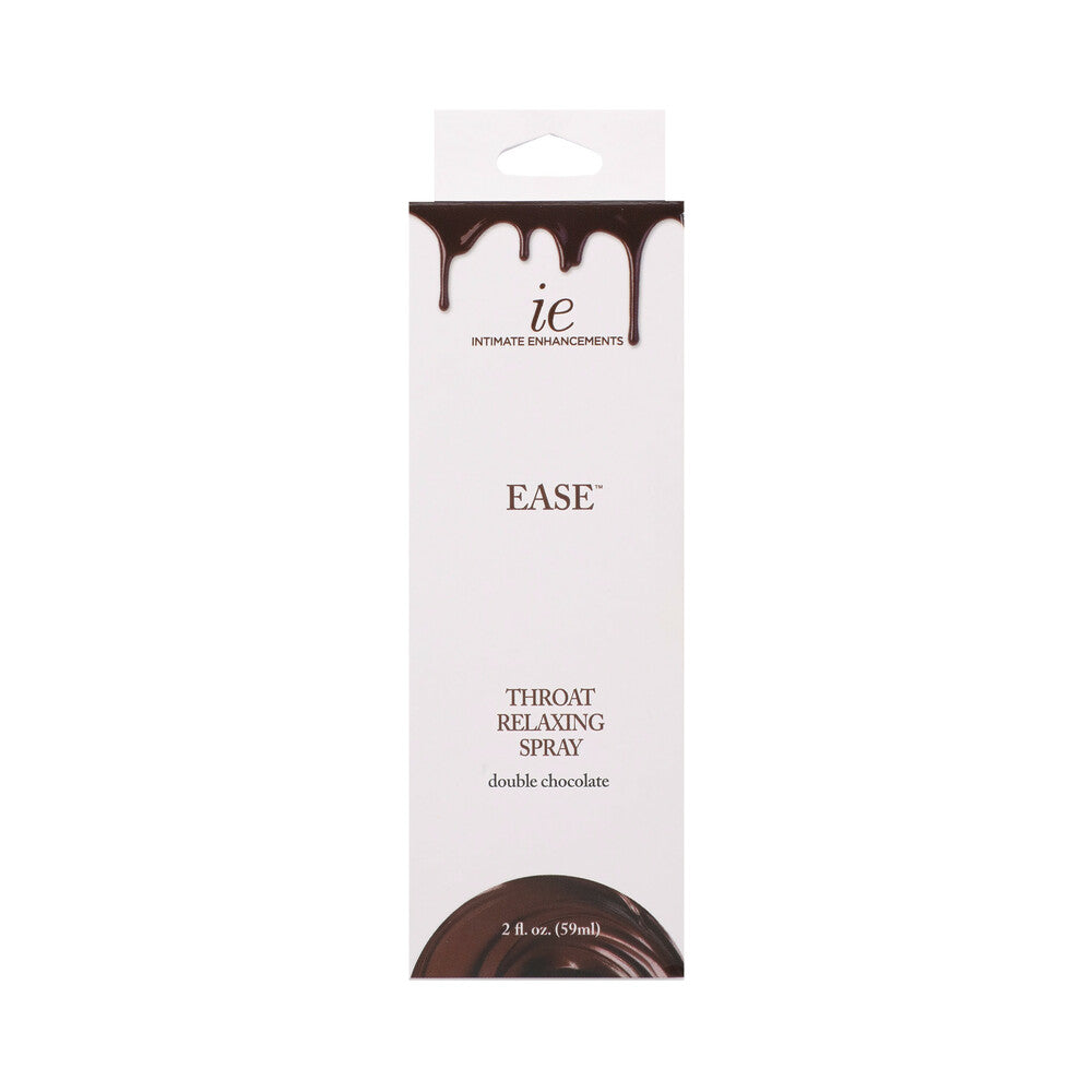 Ease Throat Relaxing Spray Double Chocolate 2 Oz packaging for oral pleasure comfort and enjoyment.