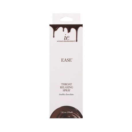 Ease Throat Relaxing Spray Double Chocolate 2 Oz packaging for oral pleasure comfort and enjoyment.