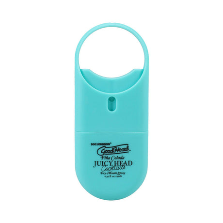 GoodHead Juicy Head Cocktails Dry Mouth Spray To-Go Piña Colada in a teal container for refreshing moisture.