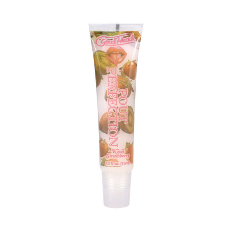GoodHead Pout Perfection Lip Balm Kiwi Strawberry in a tube packaging, designed for moisturizing lips.