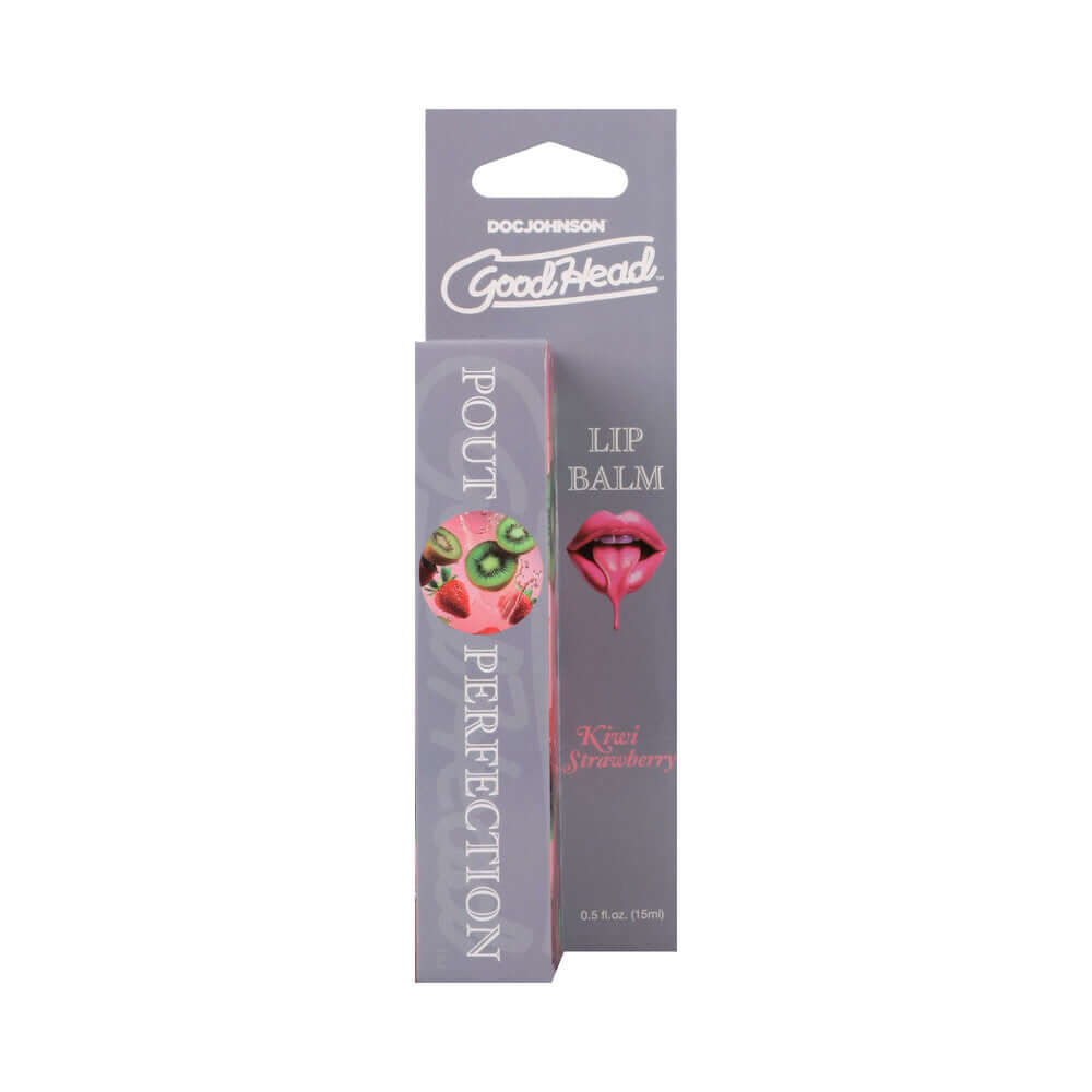 GoodHead Pout Perfection Lip Balm Kiwi Strawberry packaging with vibrant design and fruity flavor.