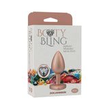Booty Bling Heart Diamond Jeweled Metal Plug Gold Small packaging with jewel graphics and product description