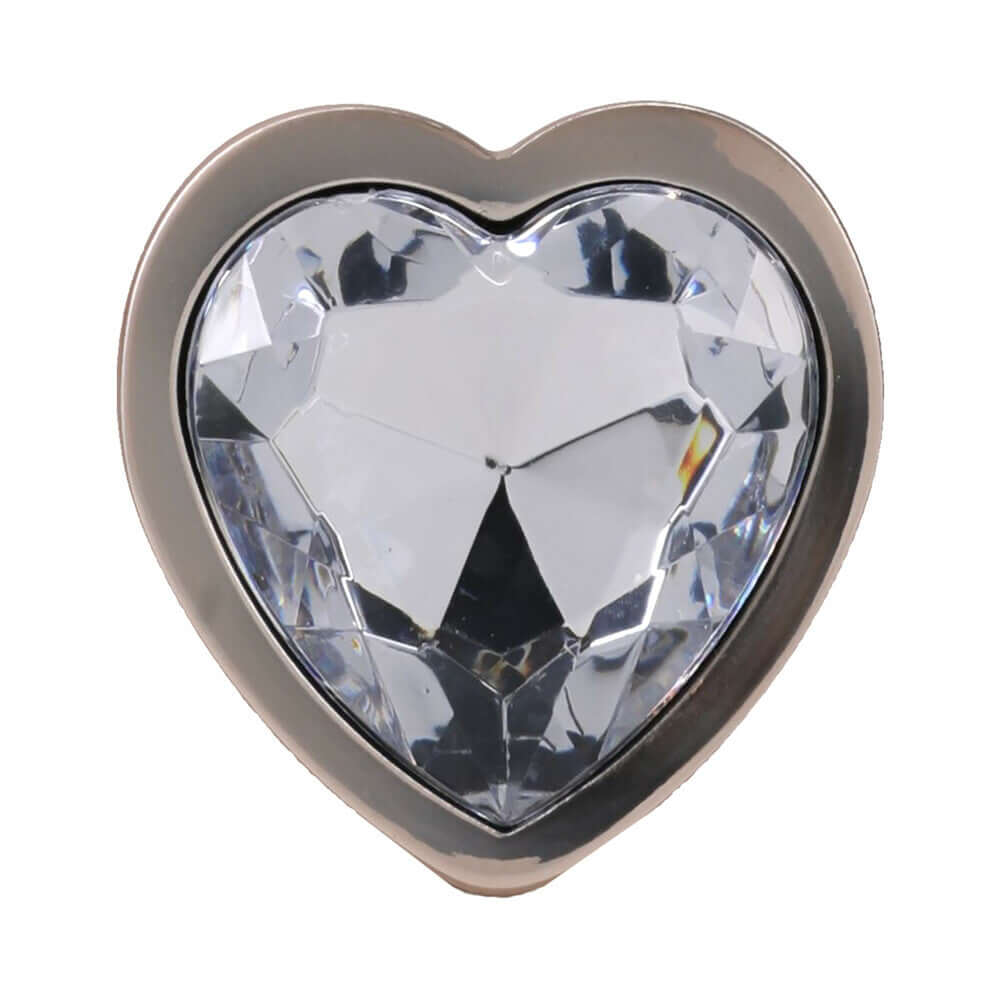 Booty Bling Heart Diamond Jeweled Metal Plug Gold Small with a shiny heart-shaped jewel base.