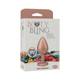 Booty Bling Heart Diamond Jeweled Metal Plug Gold Medium packaging with elegant design and jeweled heart base.