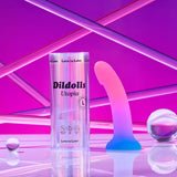 Love to Love Dildolls Utopia Large silicone dildo with gradient colors in stylish packaging.