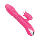 Intruder Heat Up Thruster Pink, a dual-action pink vibrator with thrusting motion and ribbed design for enhanced pleasure.