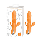 Intruder Heat Up Thruster with Tickler Orange in packaging showing 12 functions for dynamic stimulation.