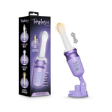Temptasia violet Vixen Thrusting Dildo Vibrator Purple with 7 thrusting modes and vibrant design in packaging.