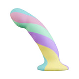 Avant Daydream Silicone Dildo in pastel colors with a curved design for premium pleasure and stylish artistry.