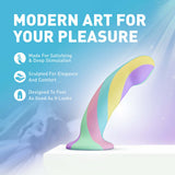 Avant Daydream Silicone Dildo featuring modern art design for pleasure and comfort, showcasing vibrant colors and elegant shape.