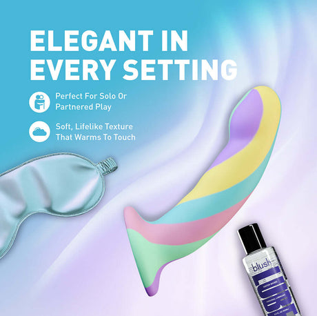 Avant Daydream Silicone Dildo in elegant setting with a soft texture, perfect for solo or partnered play.