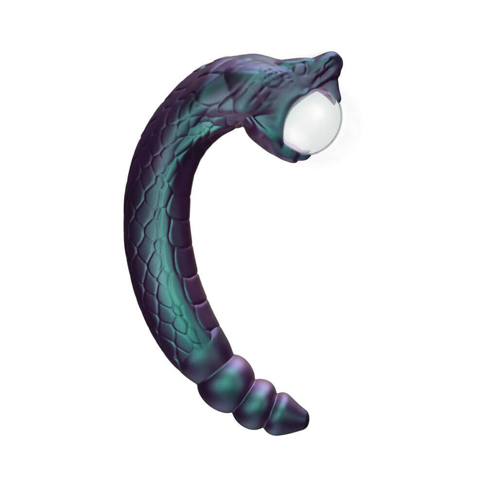 Temptasia Rattle Snake Vibrator Dark Millenia Purple with snake design and glowing core for ultimate pleasure.