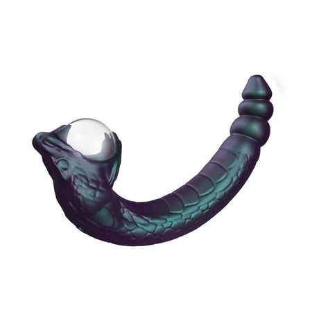 Temptasia Rattle Snake Vibrator Dark Millenia Purple in a sleek design with an enticing plasma-globe core.