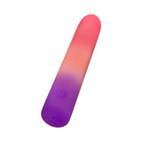 Play With Me Sunset Passion Rechargeable Vibrator in vibrant purple and pink gradient design.