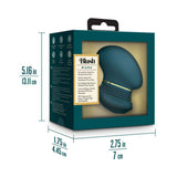 Blush Collection Riana Dark Teal packaging showcasing dimensions and features of the elegant clitoral stimulator.