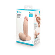 b-Vibe Slipskin Realistic Silicone Dildo 6 inch Girthy Cream packaging with detailed design and features overview.
