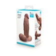 b-Vibe Slipskin Realistic Silicone Dildo 7 inch Girthy Brown packaging with realistic design and grip features