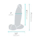b-Vibe Slipskin Realistic Silicone Dildo 7 inch Girthy Brown dimensions, displaying height and girth details.