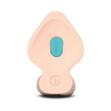 b-Vibe Slipskin Realistic Silicone Dildo 8 inch Girthy Cream bottom view showing pressure-reactive silicone design.