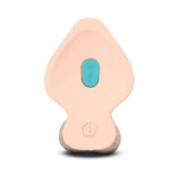 Bottom view of b-Vibe Slipskin Realistic Silicone Dildo 9 inch Girthy Cream showcasing its design and silicone texture.