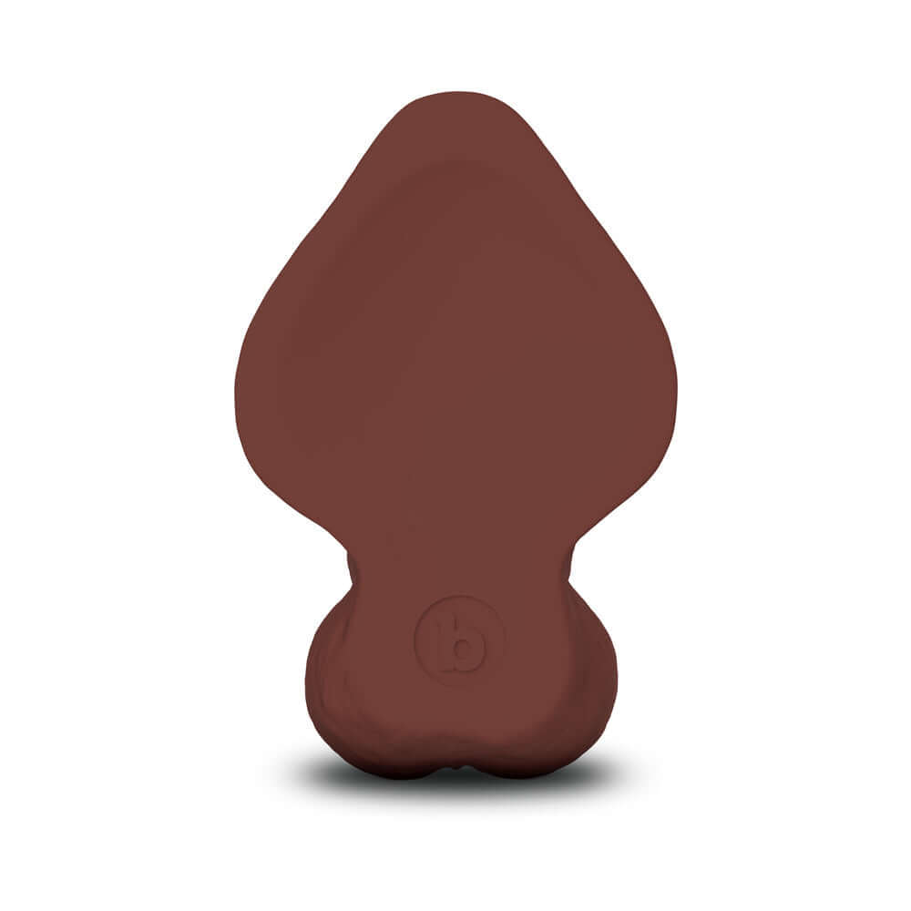 b-Vibe Slipskin Realistic Silicone Dildo 8 inch Curved Brown showing the lifelike design and premium silicone material.