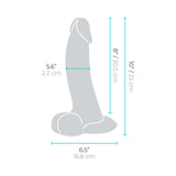 b-Vibe Slipskin Realistic Silicone Dildo 10 inch Curved Cream dimensions illustration showing height and width.
