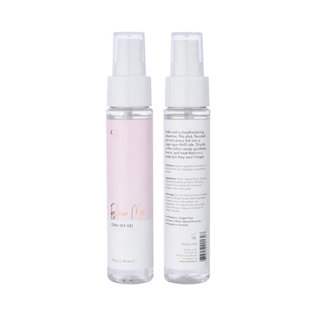 CG Blow Me Oral Sex Gel Cotton Candy 2 Oz packaging front and back views, showcasing a flavorful pleasure product.